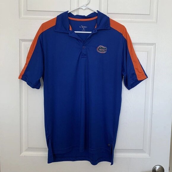 Florida Gators Men’s Medium Blue Short Sleeve Polo Shirt - Picture 1 of 11